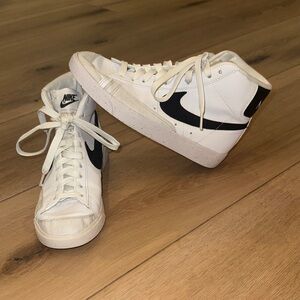 Nike White and Black High-Top Sneakers